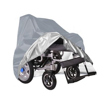 JFYUJHSGN Electric Wheelchair Cover for Quickie Nitrum Hybrid, Waterproof Heavy Duty Oxford Power Chair Cover with UV Resistant Silver Coating & Drawstring Bottom,Grey