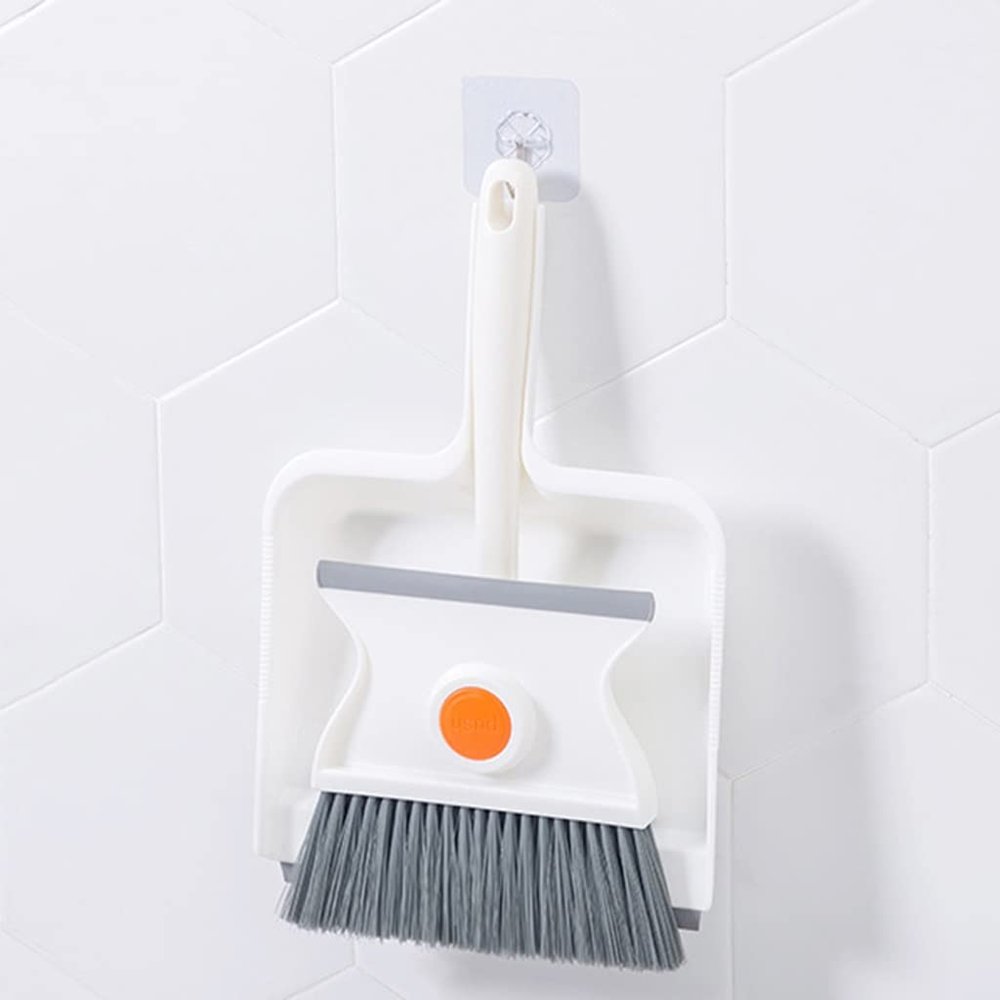 KLJUHGTR Broom and Dustpan Set Combination Household Office Cleaning Tool Mini Desktop Dust Sweeping Garbage Shovel