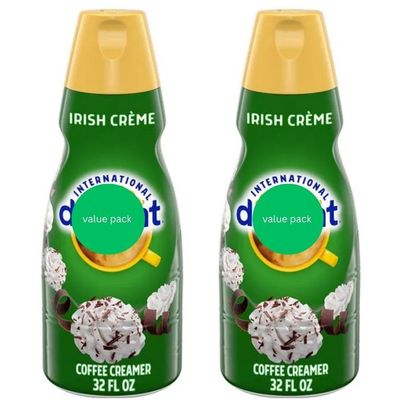 Irish Creme, Liquid Coffee Creamer.- Pack of Two, (2) 32 fl oz Bottles of Smooth & Creamy Delightful Coffee Creamer.