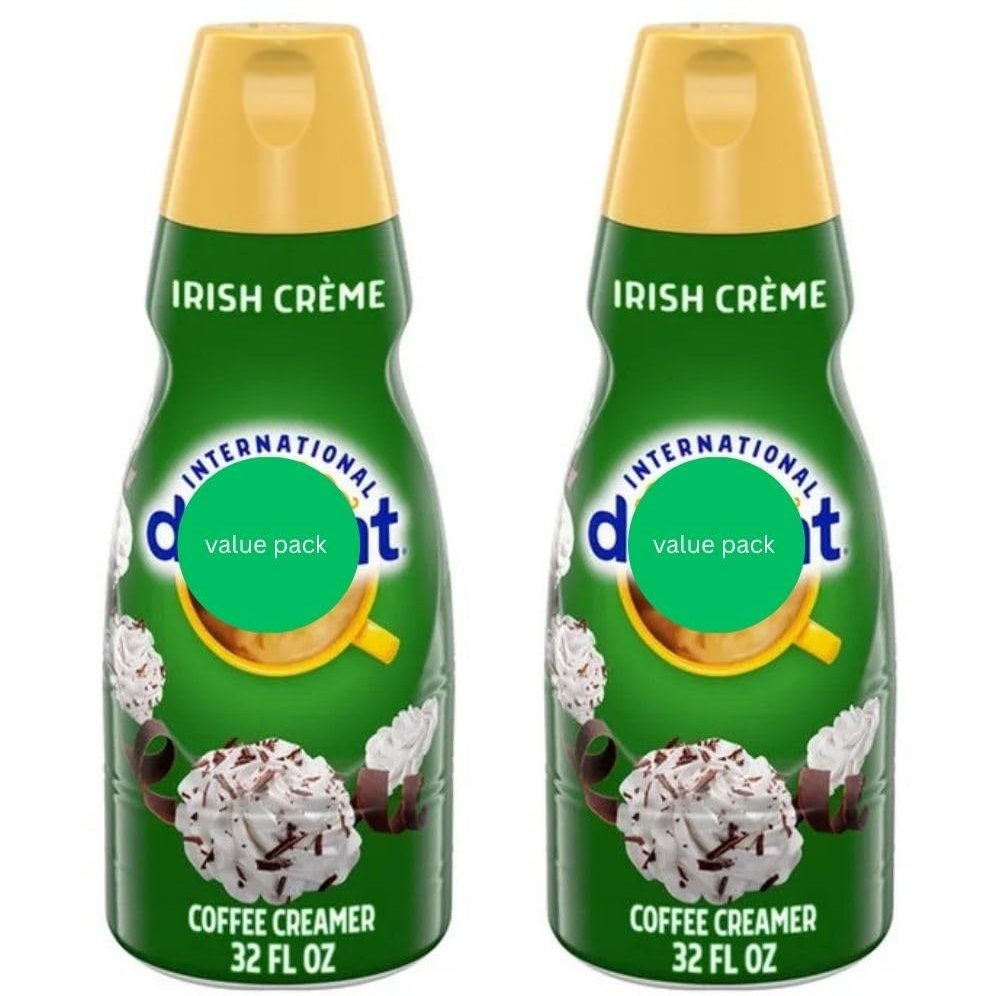 Irish Creme, Liquid Coffee Creamer.- Pack of Two, (2) 32 fl oz Bottles of Smooth & Creamy Delightful Coffee Creamer.