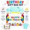 WNINK Large Happy Birthday Gift Bag with Sage Green Tissue Paper and Greeting Card, 13 Inch Colorful Balloon Birthday Wrapping Bag for Women Girls Family Birthday Party Supplies view 4