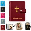 Catholic Prayer Card Holder, Holy Card Holder Book, Pocket Prayer Cards Organizer with Snap Closure, Holds up to 40 Religious Cards, Compact Booklet For Daily Use (E, No Cards) view 1