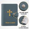 Catholic Prayer Card Holder, Holy Card Holder Book, Pocket Prayer Cards Organizer with Snap Closure, Holds up to 40 Religious Cards, Compact Booklet For Daily Use (B, No Cards) view 2