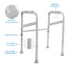 Marhynchus Toilet Safety Rail, Adjustable Safety Handrail Height and Width Adjustable Waterfall Armrests for Toilet Support and Bathroom view 4