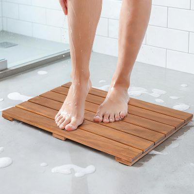 Cedar Bath Mat for Inside Shower, Custom Sizes Bathroom Anti Slip Mat, Small Large Wooden Sauna Mat, Slat Floor Mat for Tub Spa Outdoor Pool 12x31in(LxW 12x28in)