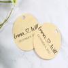 Round Wedding Tags - Names interconnected with Heart (Antique Gold) view 2