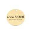 Round Wedding Tags - Names interconnected with Heart (Antique Gold) view 3