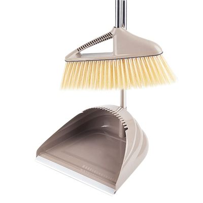 KLJUHGTR Broom and Dustpan Set, Household Kitchen Indoor Floor Cleaning Long Handle Vertical(D)