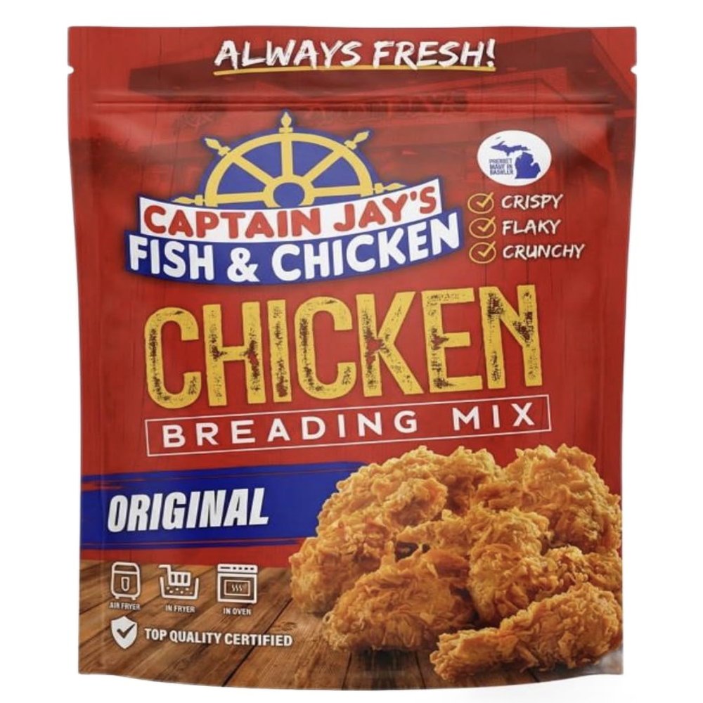 Captain-Jays Fish & Chicken Original Chicken Breading Mix, Crispy, Flaky, Crunchy, 24 oz. (680g)
