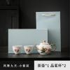 Ceramic mini-bubble pot with two cups of exquisite personality Kung Fu tea set for home use-Phoenix Dance for nine days- box view 2