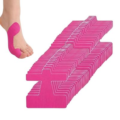 Precut Kinesiology Tape for Big Toe, 20/40 PCS Bunion Tape for Daily Foot Support, Breathable Toe Wrap Tape with Easy Peel Backing for Walking Shoes and Light Activity (Pink, 40pcs)