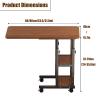 JIXDILO Lifting Desk with 360 Swivel Casters,C-Shaped Overbed Bedside Table,Moveable Working Study Side Tables with 2 Tiers of Storage for Bedroom,Living Room(60cm/23.6in, B) view 2