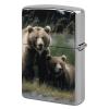 A Mother and A Cub Bears Lighter Case Vintage Metal Lighter Cover Reusable Lighter Protective Sleeve Unique Design Personalized Lighter Sleeve Holder Against Dust and Scratches view 1