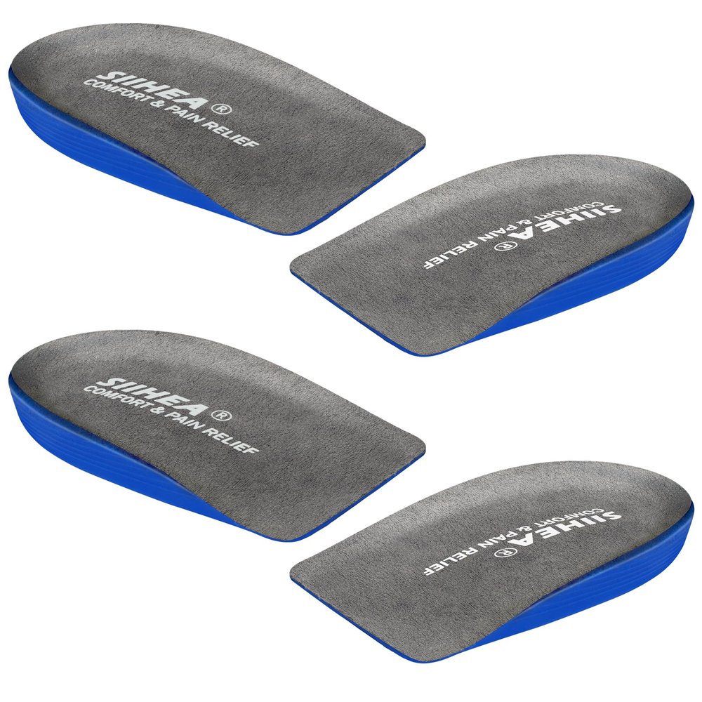 SIIHEA 1/2 inch Heel Pads Cushions for Shock Absorption, Heel Lifts Inserts Supports for Plantar Fasciitis, Spur Relief, Shoe Lifts Cups for Achilles Tendonitis, Height Increase (Large,2Pairs)