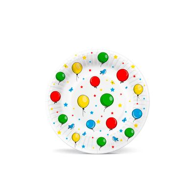 Paw Paper Plates 23 cm, Pack of 8, Colourful Disposable Cardboard Plates, Grease and Moisture Resistant, Ideal for Children's Birthday, Party, Picnic, Wedding, Rose Peonies
