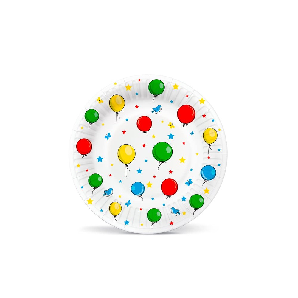 Paw Paper Plates 23 cm, Pack of 8, Colourful Disposable Cardboard Plates, Grease and Moisture Resistant, Ideal for Children's Birthday, Party, Picnic, Wedding, Rose Peonies