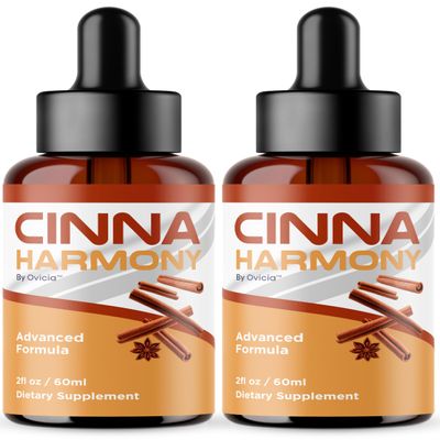 (2 Pack) CinnaHarmony Drops - Official CinnaHarmony Oral Liquid Advanced Premium Formula Support for Maximum Strength, All Natural Ingredients for Overall Health & Wellness, 2 Bottles for 2 Months