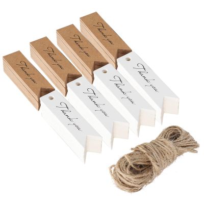 Yosoo 400 Kraft Paper Thank You Tags with String for Gifts Packaging Gift Tags Gift Labels Present Handmade DIY Brown White Cards