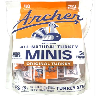 Turkey Snack Sticks, Original, MINIS 0.46oz (24 Count)(Total 11.04oz)