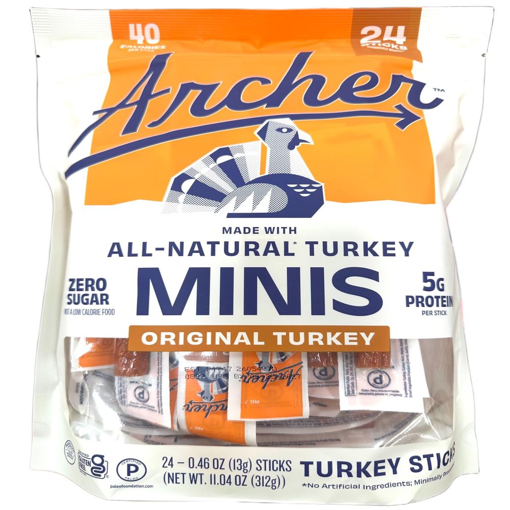 Turkey Snack Sticks, Original, MINIS 0.46oz (24 Count)(Total 11.04oz)