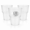 Lillian 14 oz Clear Ribbed Plastic Tumblers, 120 Pack - Shatterproof Disposable Drinking Cups, Elegant Hard Plastic Party Cups for Weddings, Parties & Special Events view 1