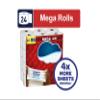 24 Mega Roll Toilet Paper Ultra Strong, 2-Ply Bathroom Tissue with Diamond Weave, 4X Stronger When Wet, Septic & Clog Safe, 220 Sheets per Roll (Equivalent to 96 Regular Rolls) view 2