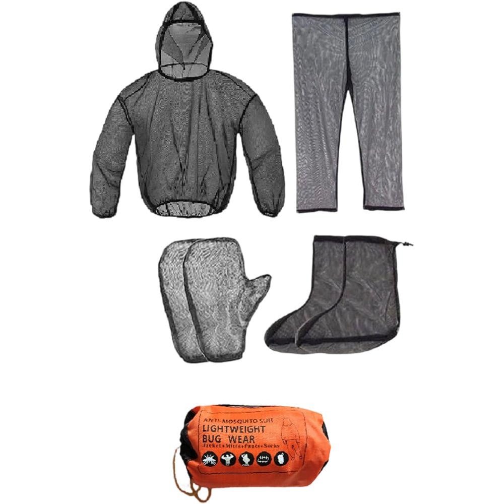 Pkhoxw Mosquito Suit - Full Body Bug, Pants, Gloves & Socks - Outdoor Bug Protection for Gardening, Fishing, Hiking
