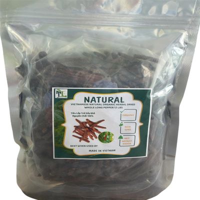 Vietnamese Natural Organic Herbal Dried Whole Long Pepper 1.1 lbs - Tieu Lop Trai Say Kho Nguyen Chat 500g