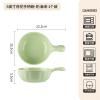 Ceramic handle instant noodle bowl household fresh and exquisite personality-cream green view 2
