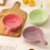 Ceramic handle instant noodle bowl household fresh and exquisite personality-cream green view 4