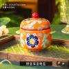 Ceramic underglaze colorful flowered stew with fresh and exquisite personality-orange double cover stew view 2