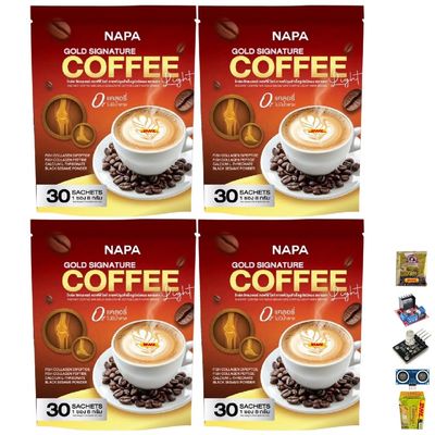12 in 1 Arabica 300 grams (30 Sachets) Roasted Snack Delicious Mellow Intense NapaBalanceGoldCoffee Coffee Mix Healthy (of 4) By Beautygoodshop [Get Free For You Beauty Gifts]