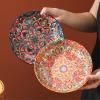 Ceramic retro hand-painted rice plate home fresh and exquisite personality-orange wave 8-inch deep plate view 4