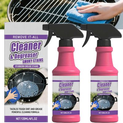 Heavy Duty Grill Grease Destroyer Spray, Professional Grade BBQ Cleaner, Multi-Purpose Grease Remover for Oven, Stove, Air Fryer, Outdoor Grill, Burnt Food & Grease, Powerful Kitchen Degreaser (2 PCS)