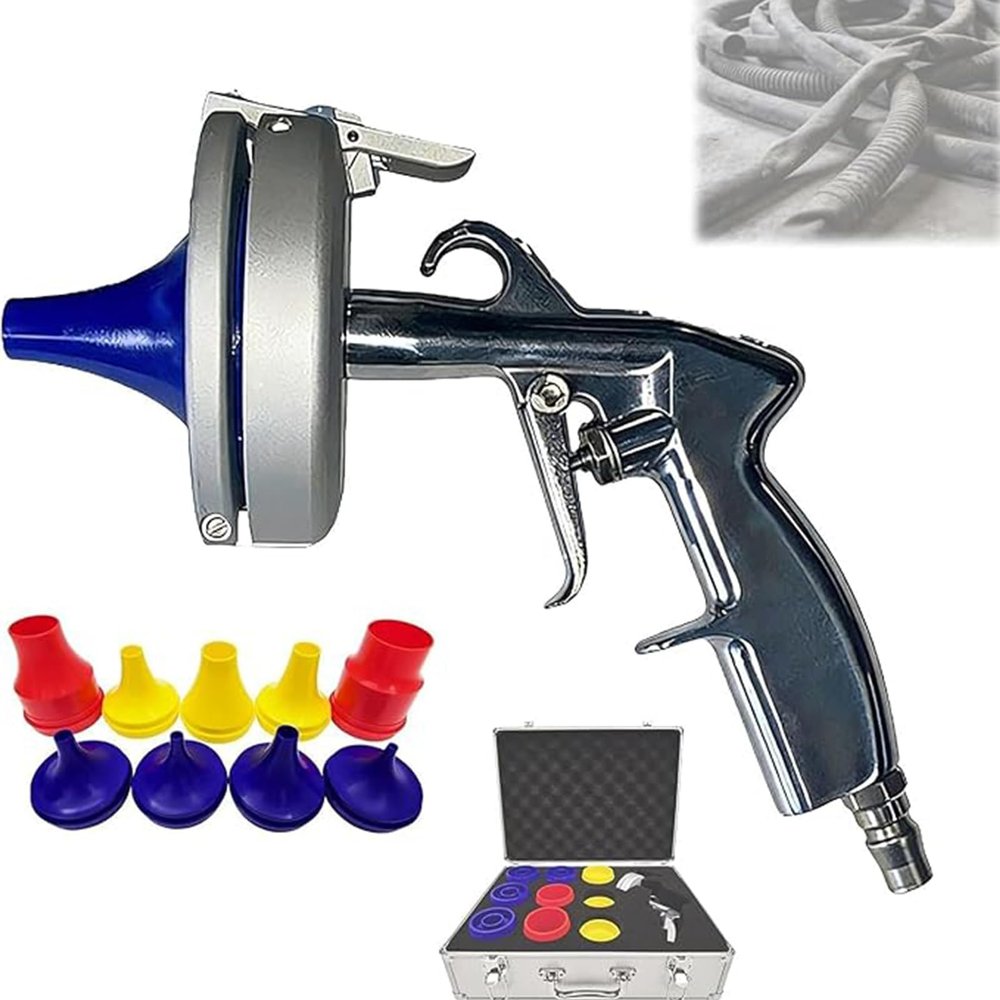 VitalisWorks Pneumatic-Hydraulic Hose Cleaning Kit A Pneumatic Pipe Cleaner Equipped with a Nozzle, Sponge Ball, and Storage Box (Suitable for Industrial Pipes).
