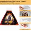 VANPTBNHS 2 Pack Hanging Kitchen Towels,Halloween Black Cat Pumpkin Absorbent Soft Hand Tie Towel with Loops Dish Cloths Wash Cloth for Bathroom Laundry Room Tree Branch Moon on Black view 2