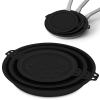 FEESHOW Silicone Pan Protectors Durable Anti-Scratch Cookware Protector Heat-Resistant Pads for Family Table Black Medium view 3