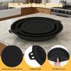 FEESHOW Silicone Pan Protectors Durable Anti-Scratch Cookware Protector Heat-Resistant Pads for Family Table Black Medium view 4