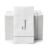 Altoona Design Monogrammed Guest Towel Napkins Personalized Disposable Hand Towels - Silver Letter J Napkins for Wedding, Baby Shower, Engagement Party, Bathroom - 64 Pack view 1