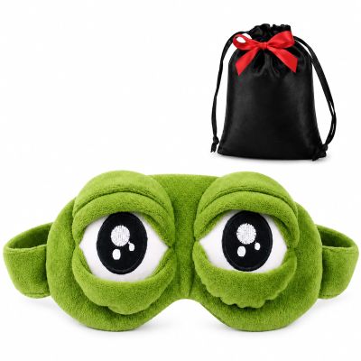 3D Frog Sleep Mask, Funny Frog Eye Mask for Sleeping, Cute Plush Blackout Eye Cover with Adjustable Strap, Soft Contoured Sleeping Mask for Adults, Women, Men, Travel, Nap, Relaxation (1Pcs)