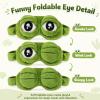 3D Frog Sleep Mask, Funny Frog Eye Mask for Sleeping, Cute Plush Blackout Eye Cover with Adjustable Strap, Soft Contoured Sleeping Mask for Adults, Women, Men, Travel, Nap, Relaxation (1Pcs) view 3