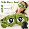 3D Frog Sleep Mask, Funny Frog Eye Mask for Sleeping, Cute Plush Blackout Eye Cover with Adjustable Strap, Soft Contoured Sleeping Mask for Adults, Women, Men, Travel, Nap, Relaxation (1Pcs) view 4