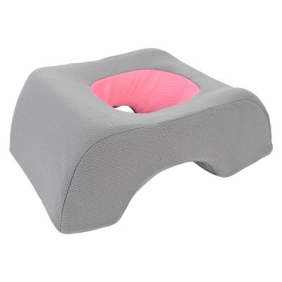 Xixian Face Down Pillow for Massage Bed Ergonomic Hollow Headrest with Hand Rtion Design (Gray Pink)