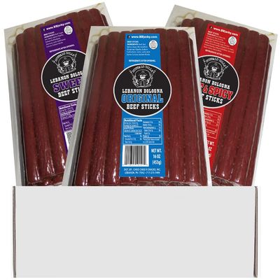 Buffalo Bills 3 Piece Lebanon Bologna Gift, Slow Cured & Smoked Beef Sticks