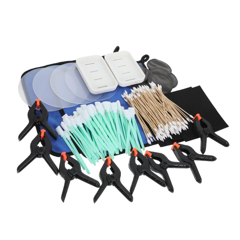 TOPPERFUN Card Repair Kit Card Cleaning Accessory 8 Essential Tools Lightweight Abs and Cloth Materials Minimizes Wrinkles for Travel and Office Use