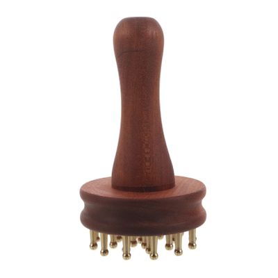 ARTIBETTER Copper Body Massage Comb for Legs and Hands, Traditional Chinese Meridian Massager Brush with Brass and Wood Material, Improves Skin Texture and Dredges Meridians, for Office