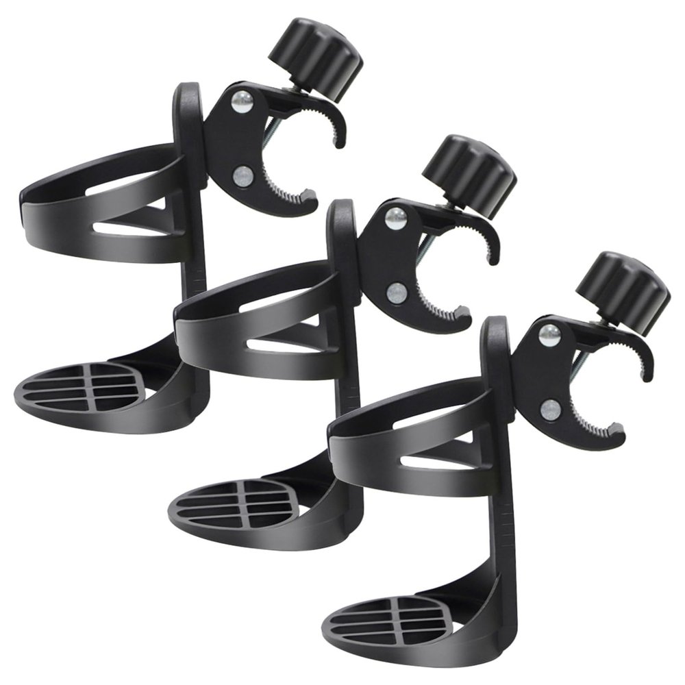 BEBEMOKO 3pcs Cup Holder for Wheelchair and Walker, Adjustable Pp Material Drink Bottle Holder with Detachable Design, Stable and Secure, for Seniors Outdoor Park Walks