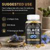 Navobary Black Seed Oil Softgels, 5% Thymoquinone, Cold Pressed Nigella Sativa from Turkish Black Cumin Seed, 500mg with Vitamin E, Non-GMO & Vegan, Gluten Free, 150 Softgels view 3