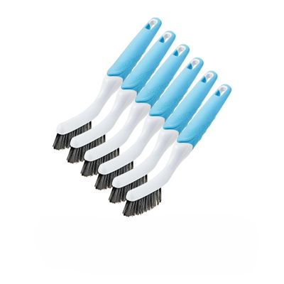 6-Pack Heavy Duty Scrub Brushes, Durable Cleaning Brushes with Stiff Bristles & Ergonomic Handle, Multi-Purpose Kitchen, Bathroom, Tile, Grout, Floor Brush Set for Household Deep Cleaning