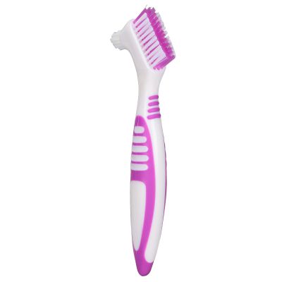 Kuuleyn False Teeth Cleaning Brush Double Sided Portable Denture Toothbrush for False Teeth Cleaning